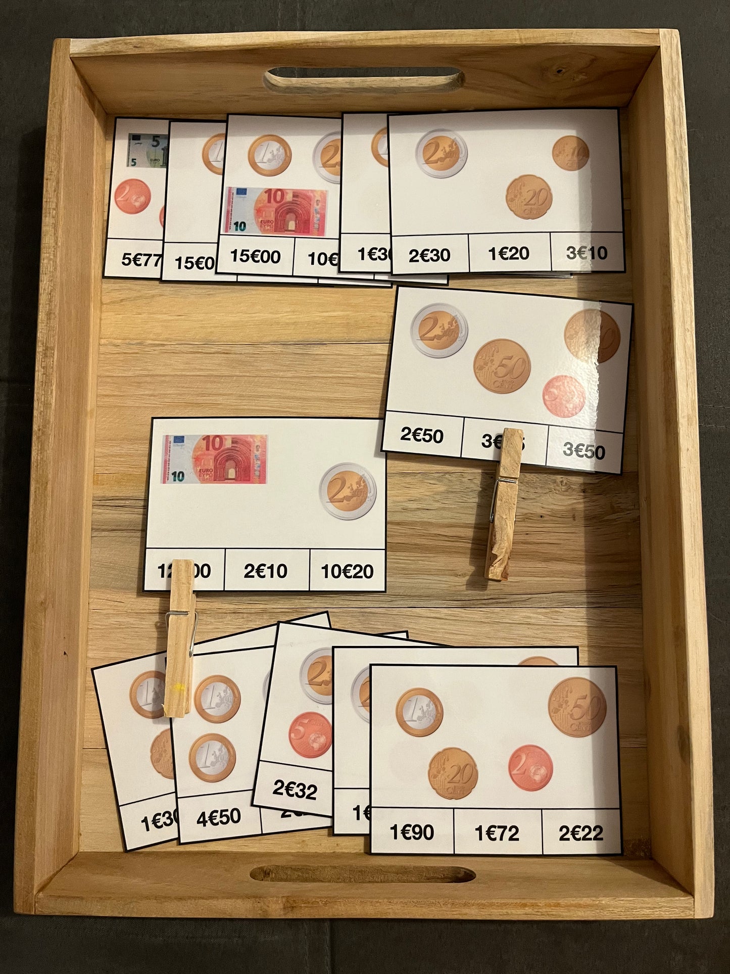 Cartes à pincer de monnaie
