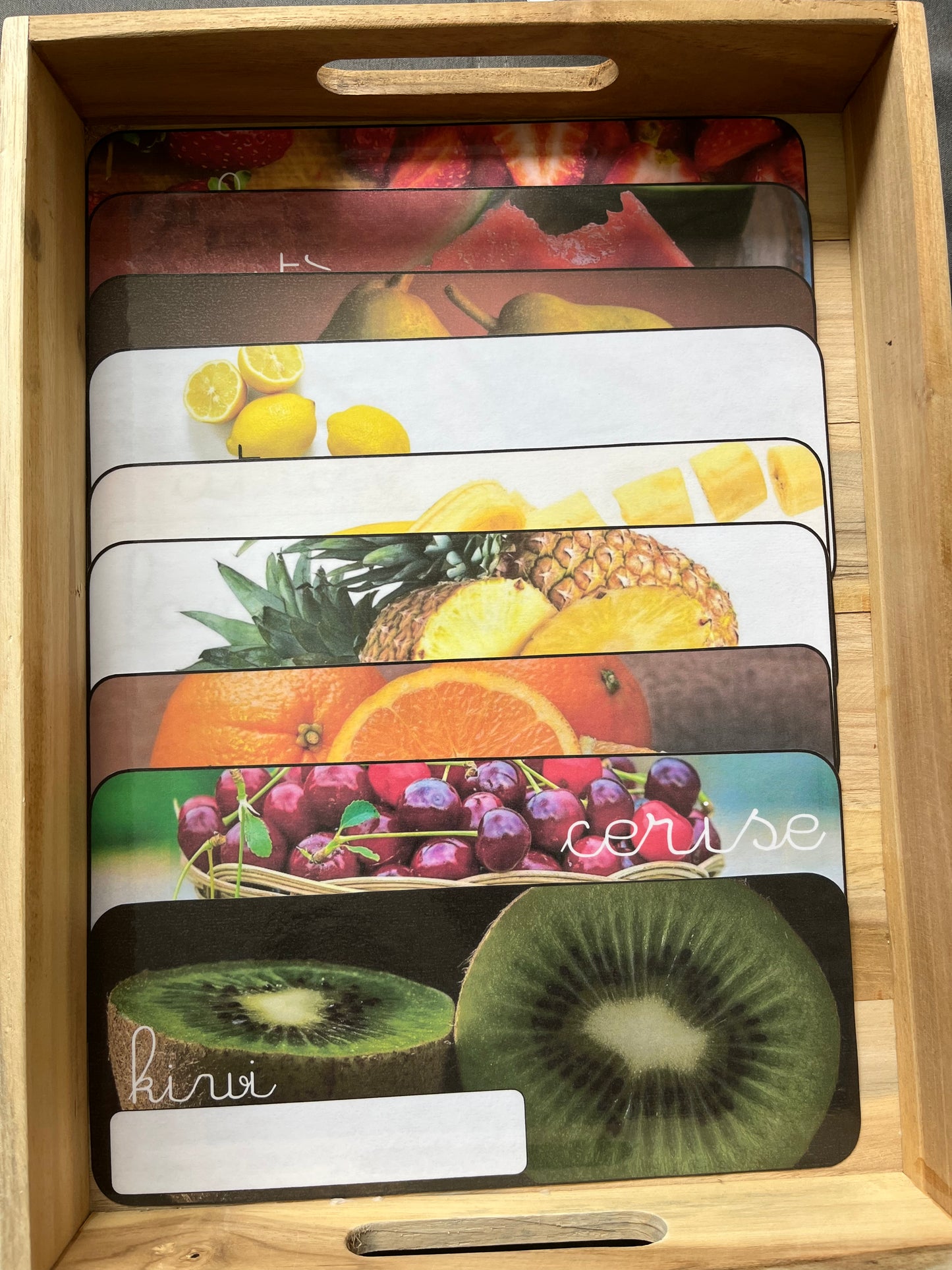 Écriture des noms des fruits