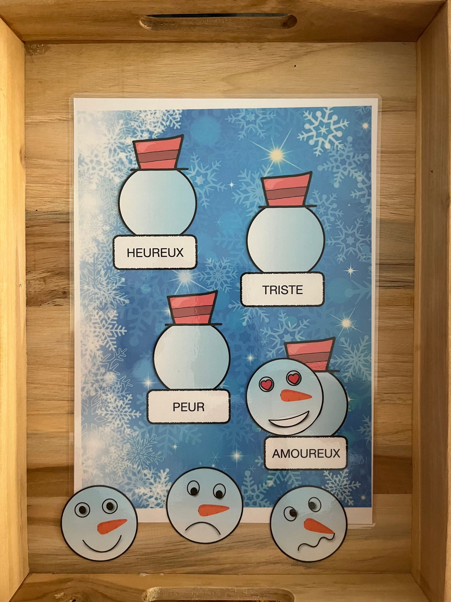 bonhomme de neige en émotions