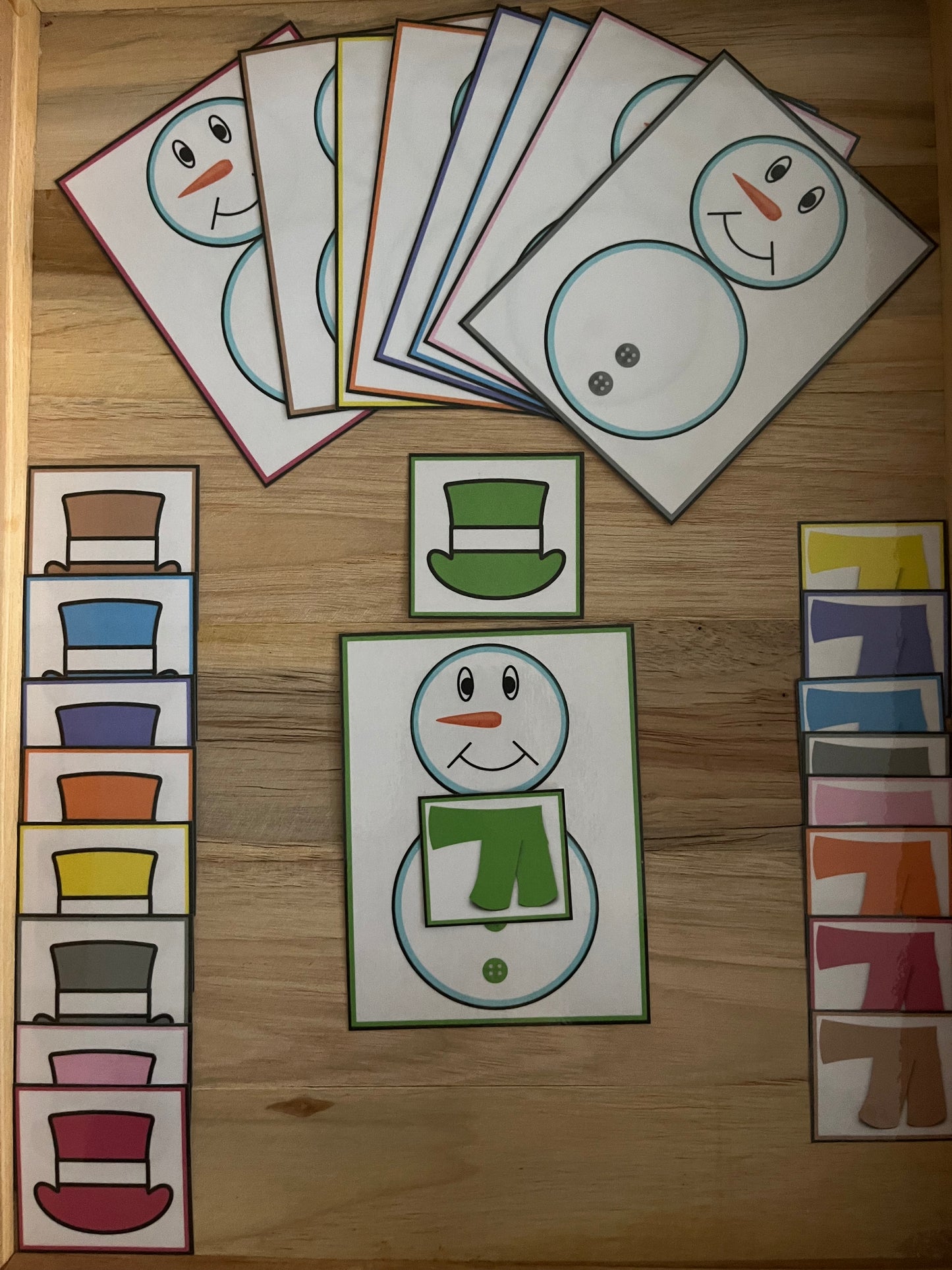 hiver: bonhomme de neige en couleurs