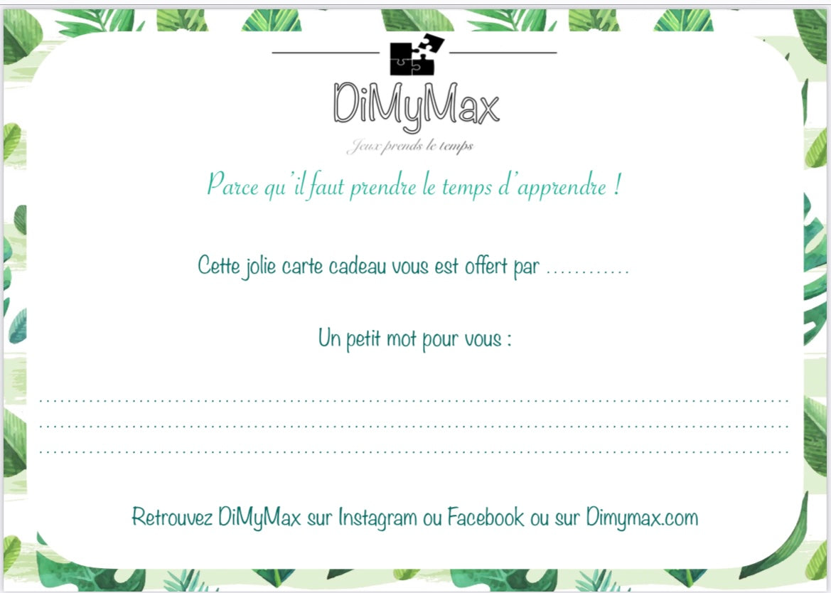 Cartes cadeaux dimymax