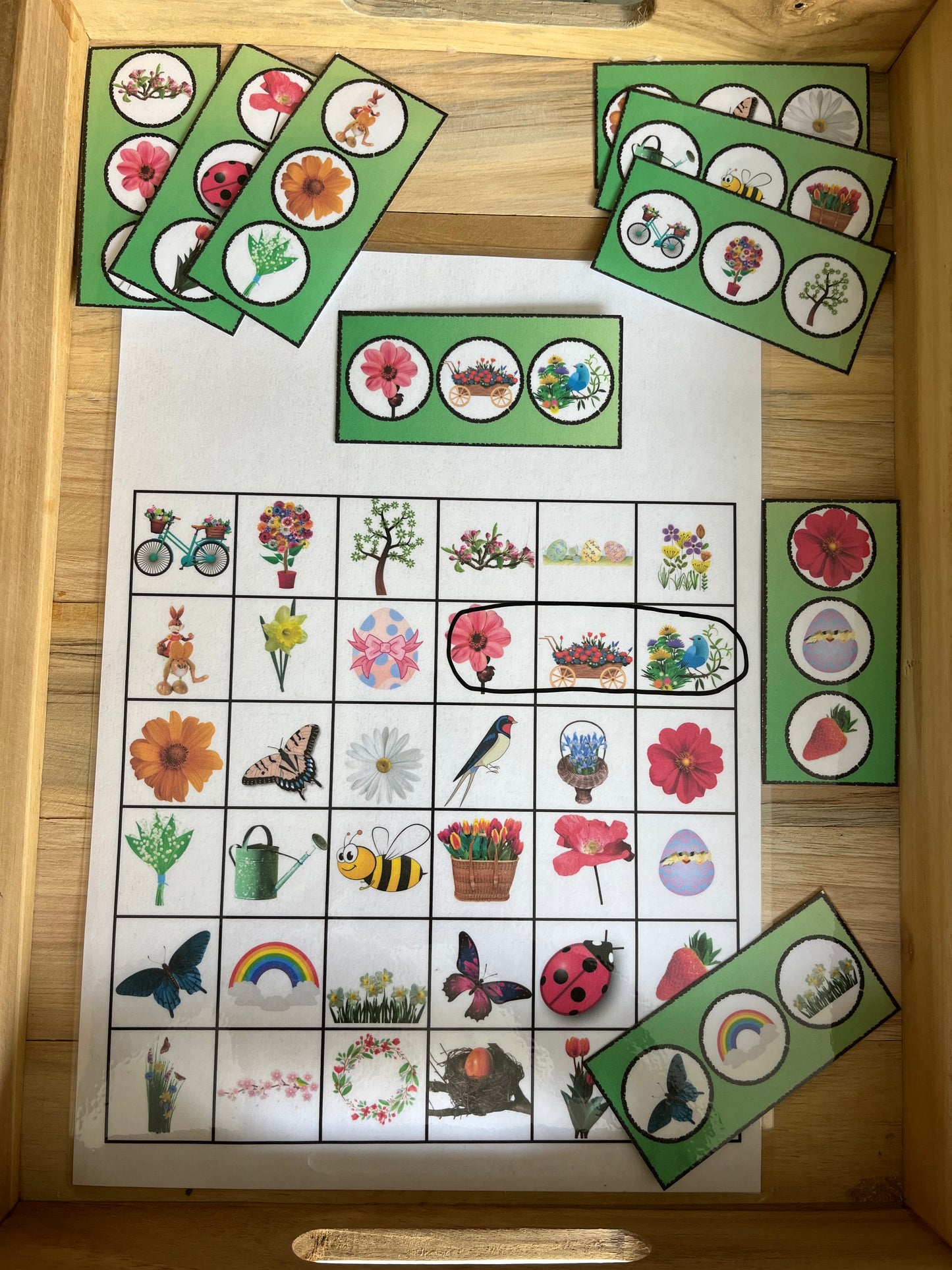 Repère image sur tableau printemps