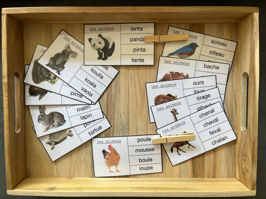 Cartes à pincer des animaux