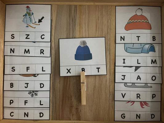 hiver , cartes à pincer de lettre d'attaque