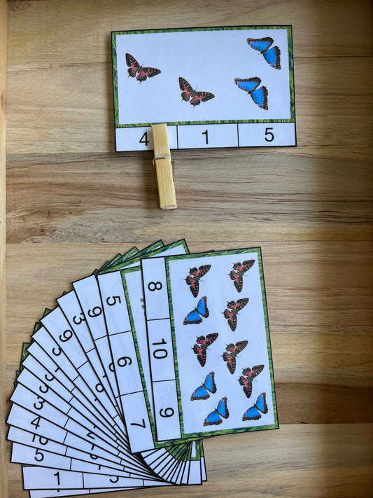 Carte à pincer chiffres d’animaux